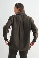 Terrainmix Corduroy & Fleece Shacket - Dark Olive