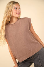 Oversized Soft Knit Sweater Vest Top