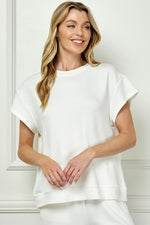 Short Sleeve Soft Lounge Top - Cream