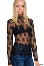 Lace Mock Neck Top