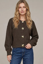 Classy Button Sweater: Brown