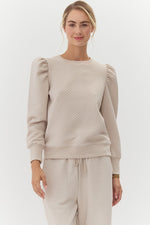 Beige Bubble Texture Sweatshirt