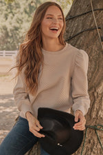 Beige Bubble Texture Sweatshirt