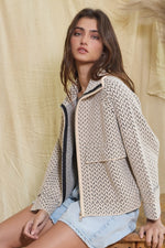 Zip-Up Patterned Soft Pluffy Jacket