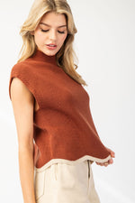 Mock Neck Short Sleeve Sweater