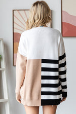 Color Block & Stripe Knit Sweater