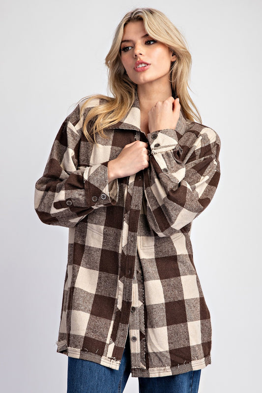 Coco Brown Plaid Shacket