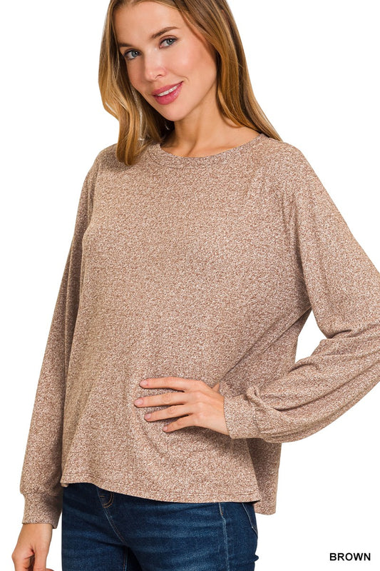 Soft Melange Long Sleeve - Brown