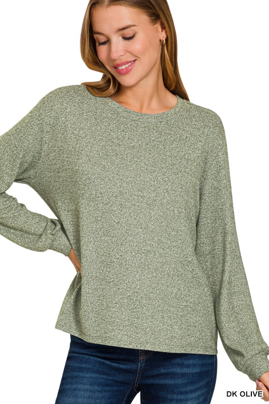 Soft Melange Long Sleeve - Dark Olive