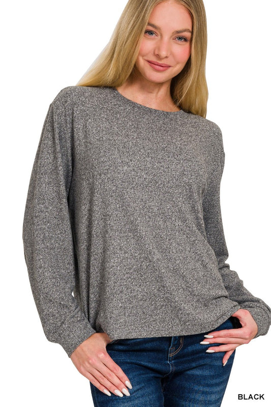 Soft Melange Long Sleeve - Black