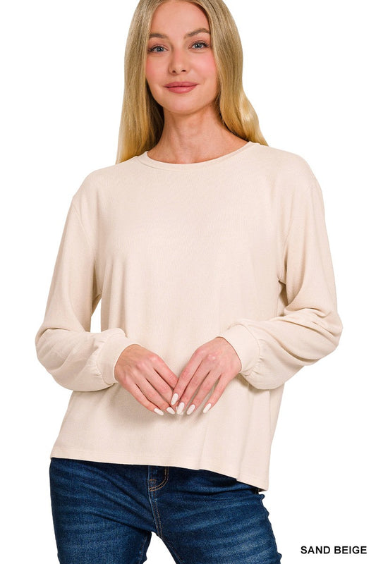 Soft Melange Long Sleeve - Sand Beige