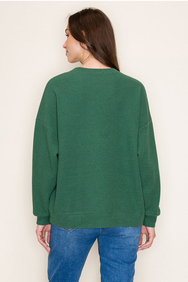 Merry Cloudy Knit Pullover - Green