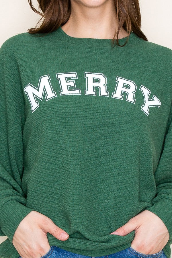 Merry Cloudy Knit Pullover - Green