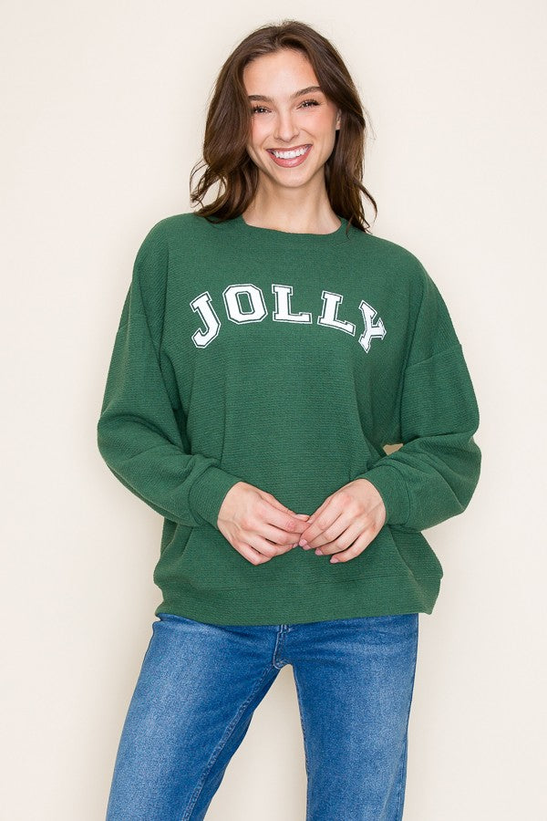 Christmas Jolly Cloudy Knit Top