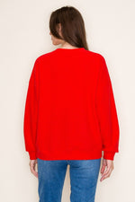Jolly Cloudy Knit Pullover - Red