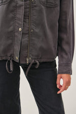 Classic Utility Zipper Safari Jacket - Charcoal
