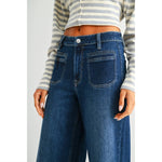 Jackie -HR Ankle Wide Leg w/ Patch Pocket