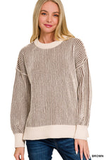 Two Tone Crew Sweater