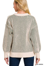 Two Tone Crew Sweater