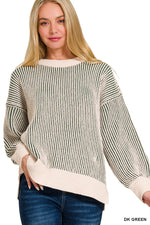 Two Tone Crew Sweater