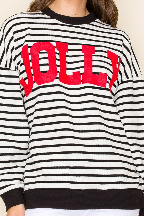 Jolly Stripe Cloudy Knit Pullover - Ivory/Black