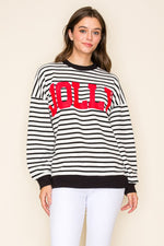 Jolly Stripe Cloudy Knit Pullover - Ivory/Black