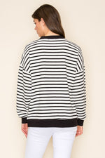 Jolly Stripe Cloudy Knit Pullover - Ivory/Black