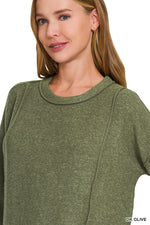 Brushed Hacci Drop Shoulder Sweater