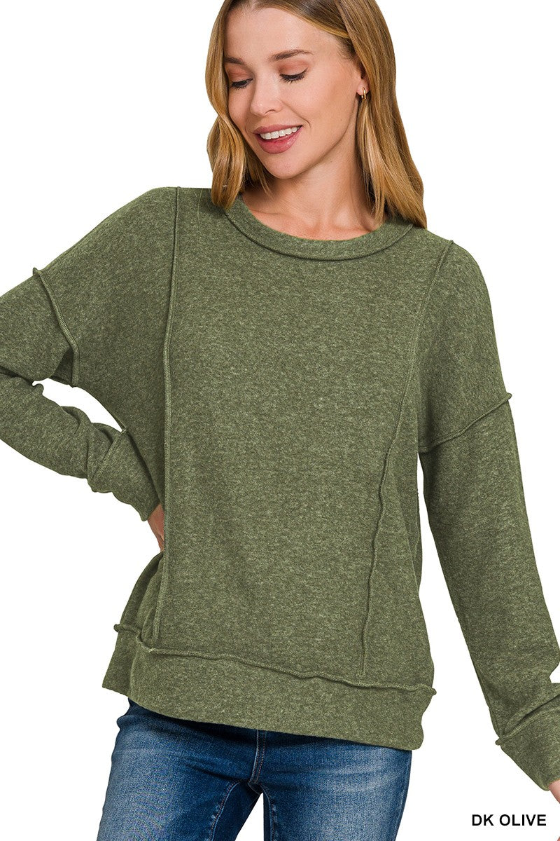 Brushed Hacci Drop Shoulder Sweater