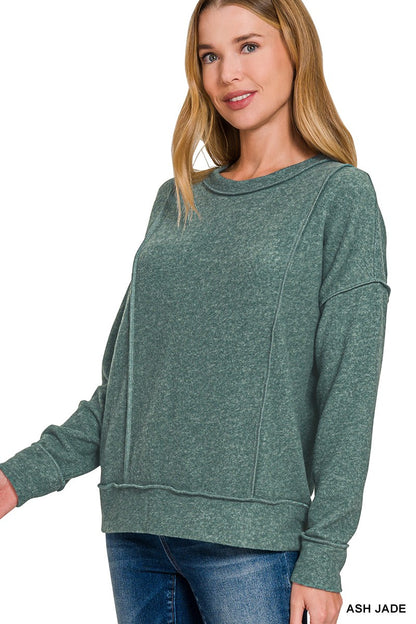 Brushed Hacci Drop Shoulder Sweater