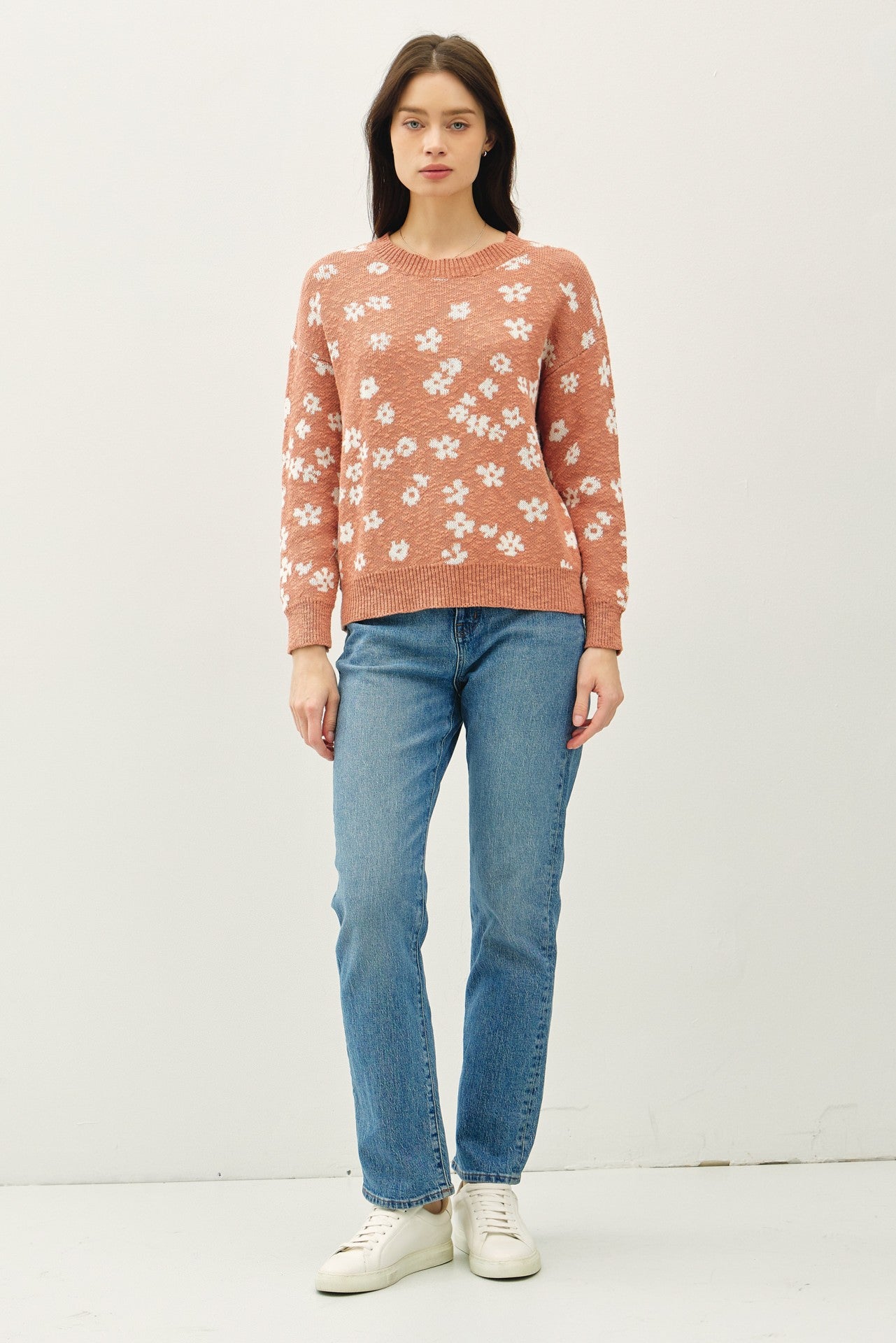 Terracotta Floral Sweater