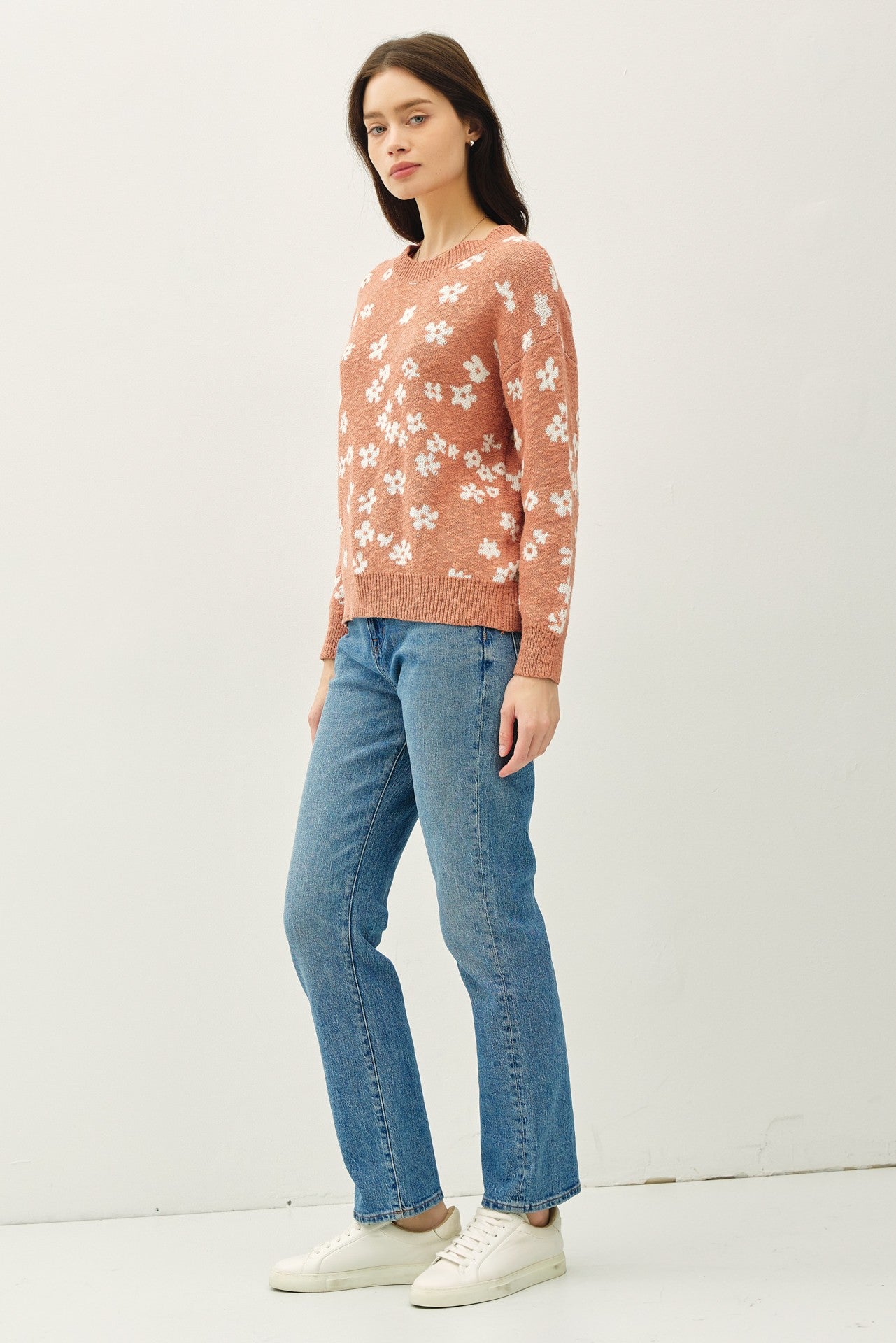 Terracotta Floral Sweater