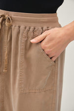 Mocha Tencel A-line Midi Skirt