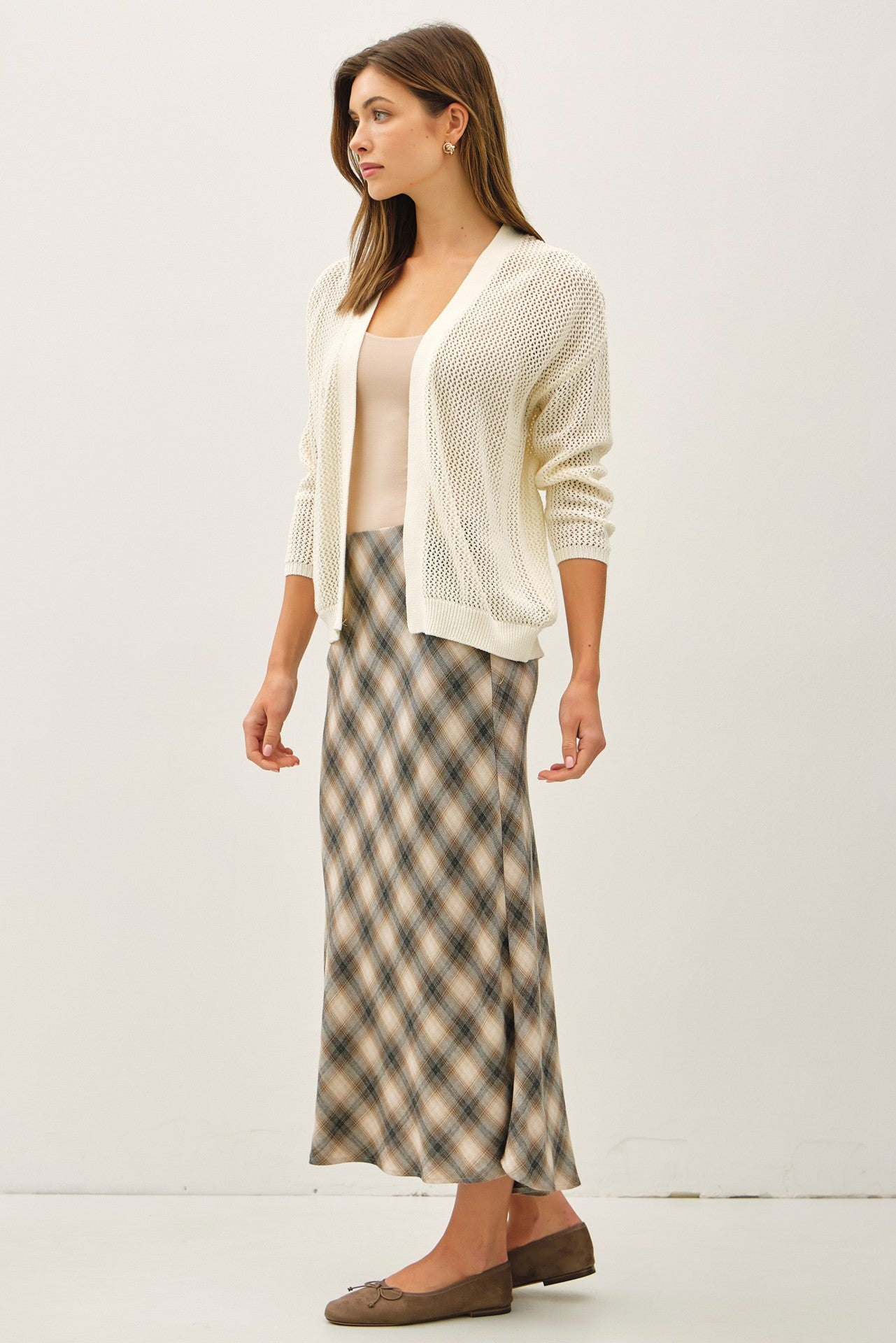 Ivory Knit Classic Cotton Cardigan