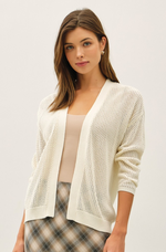 Ivory Knit Classic Cotton Cardigan