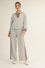 Colorblock Trim Accent Sweatpants - Grey