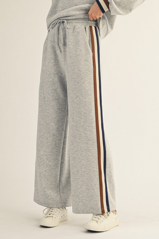 Colorblock Trim Accent Sweatpants - Grey
