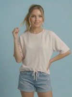 Cloudy Knit with Tie Waist - Cream