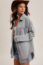 Soft Knit Oversized Denim Shacket