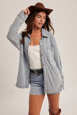 Soft Knit Oversized Denim Shacket