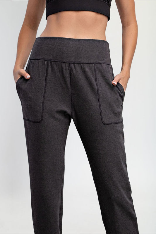 Rib Brush Cocoon Pant - Black