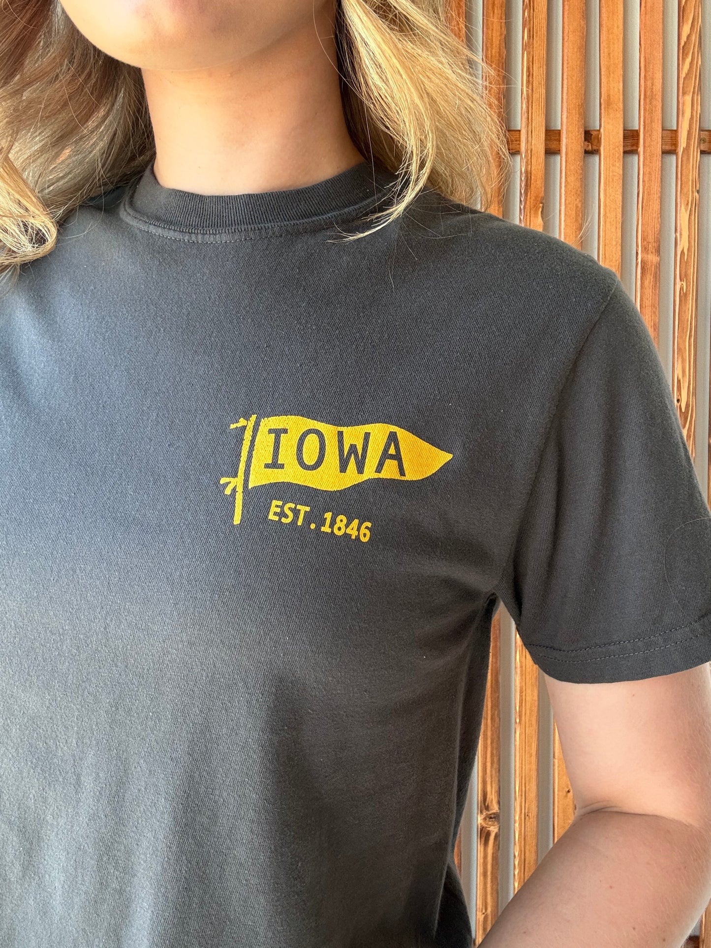 Iowa Left Chest Flag Tee