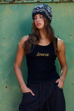 Iowa Embroidered Logo Ribbed Scoop-Neck Tank