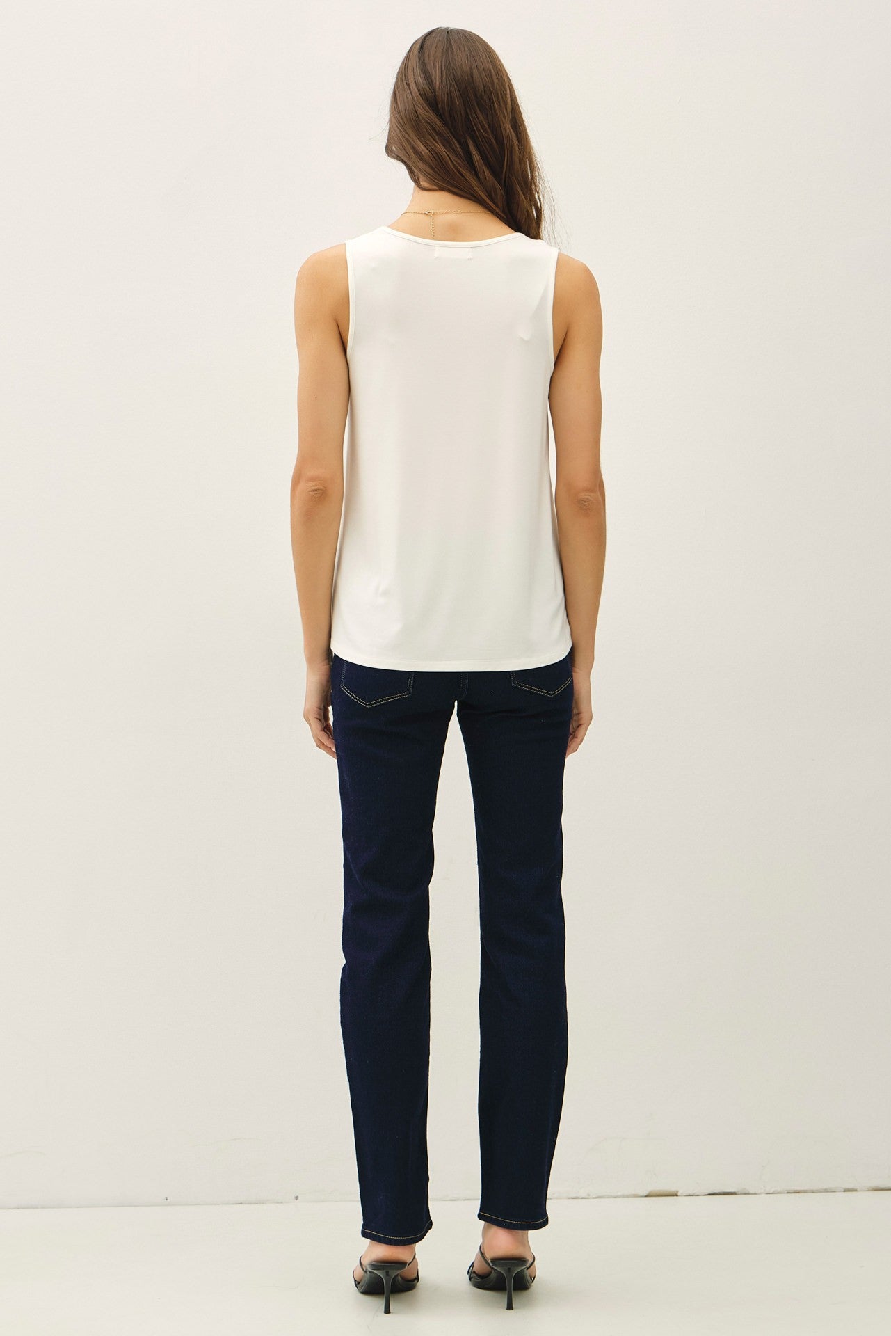 Bamboo/Modal Flowy Tank Top - Off White