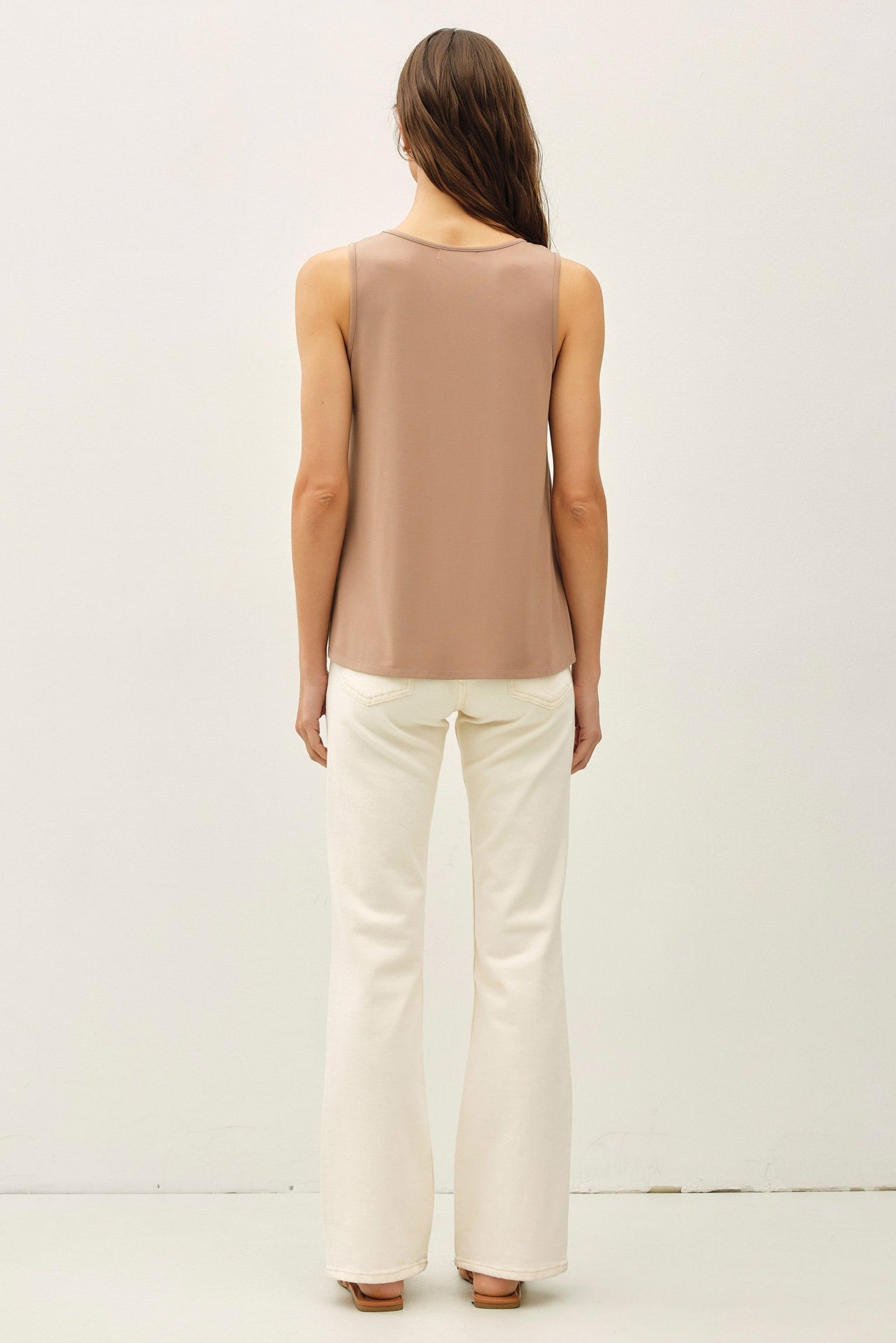 Bamboo/Modal Flowy Tank Top - Mocha