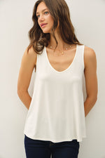 Bamboo/Modal Flowy Tank Top - Off White