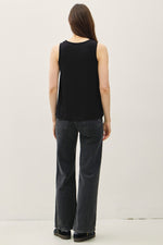 Bamboo/Modal Flowy Tank Top - Black