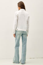 Lightweight Linen Blend Jacket - Off White
