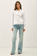 Lightweight Linen Blend Jacket - Off White
