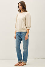 Puff Sleeve French Terry Top - Vanilla